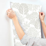 Wallpaper Kimono Trees Wallpaper // Metallic