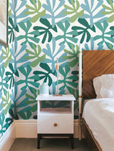Wallpaper Kinetic Tropical Peel & Stick Wallpaper // Blue & Green