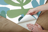 Wallpaper Kinetic Tropical Peel & Stick Wallpaper // Blue & Green