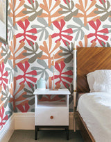 Wallpaper Kinetic Tropical Peel & Stick Wallpaper // Coral & Beige