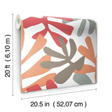 Wallpaper Kinetic Tropical Peel & Stick Wallpaper // Coral & Beige