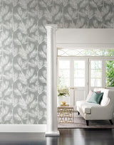 Wallpaper King Palm Silhouette Wallpaper // Grey