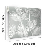 Wallpaper King Palm Silhouette Wallpaper // Grey