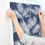 Wallpaper King Palm Silhouette Wallpaper // Navy