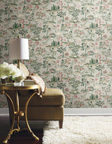 Wallpaper Kingswood Wallpaper // Taupe & Coral