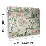 Wallpaper Kingswood Wallpaper // Taupe & Coral