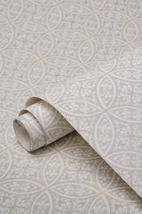 Wallpaper Lacey Circle Geo Wallpaper // Cream & Grey