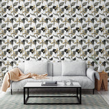 Wallpaper Lady Slipper Wallpaper // Gold & Grey