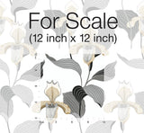 Wallpaper Lady Slipper Wallpaper // Gold & Grey