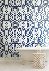 Wallpaper Large Lattice Wallpaper // Blue
