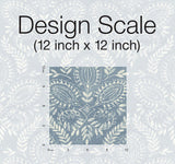 Wallpaper Laurel Damask Wallpaper // Blue