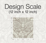 Wallpaper Laurel Damask Wallpaper // Brown