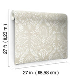 Wallpaper Laurel Damask Wallpaper // Off White