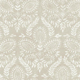 Wallpaper Laurel Damask Wallpaper // Off White