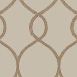 Wallpaper Laurel Leaf Ogee Wallpaper // Brown