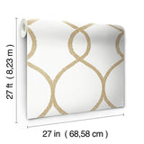 Wallpaper Laurel Leaf Ogee Wallpaper // Gold