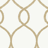 Wallpaper Laurel Leaf Ogee Wallpaper // Gold