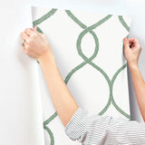 Wallpaper Laurel Leaf Ogee Wallpaper // Green