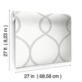 Wallpaper Laurel Leaf Ogee Wallpaper // Grey