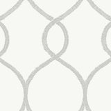 Wallpaper Laurel Leaf Ogee Wallpaper // Grey