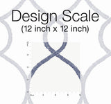 Wallpaper Laurel Leaf Ogee Wallpaper // Navy