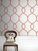 Wallpaper Laurel Leaf Ogee Wallpaper // Orange