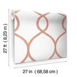 Wallpaper Laurel Leaf Ogee Wallpaper // Orange