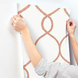 Wallpaper Laurel Leaf Ogee Wallpaper // Orange