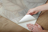 Wallpaper Leaf Concerto Peel & Stick Wallpaper // Blue & Taupe