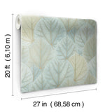 Wallpaper Leaf Concerto Peel & Stick Wallpaper // Turquoise