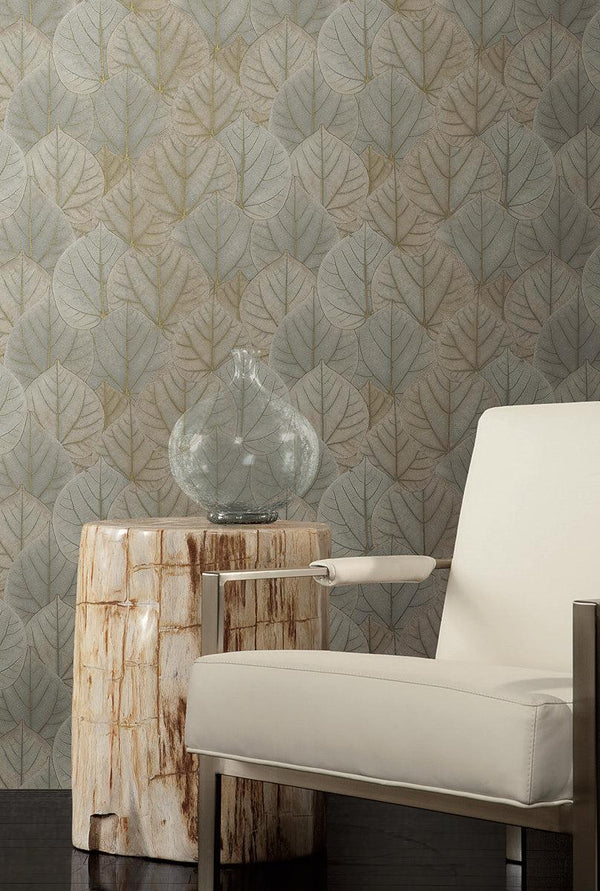 Wallpaper Leaf Concerto Peel & Stick Wallpaper // Warm Taupe