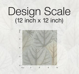 Wallpaper Leaf Concerto Wallpaper // Blue & Taupe