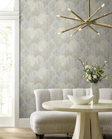 Wallpaper Leaf Concerto Wallpaper // Grey