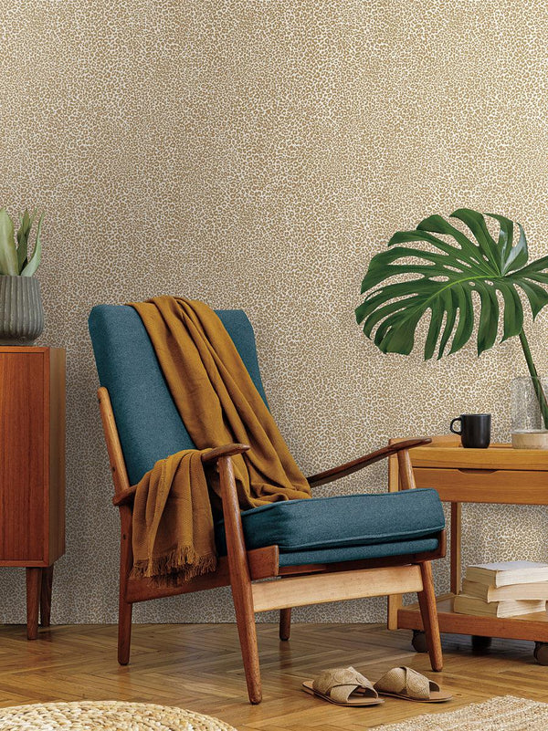 Wallpaper Leopard King Wallpaper // Gold