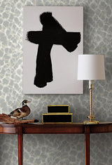 Wallpaper Leopard Rosettes Wallpaper // Grey