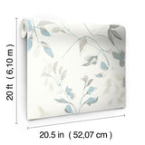 Wallpaper Linden Flower Peel & Stick Wallpaper // Spa Blue