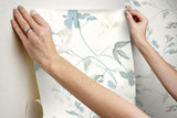 Wallpaper Linden Flower Peel & Stick Wallpaper // Spa Blue