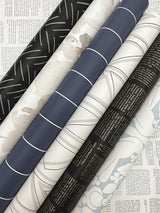 Wallpaper Linear Gridwork Wallpaper // Navy