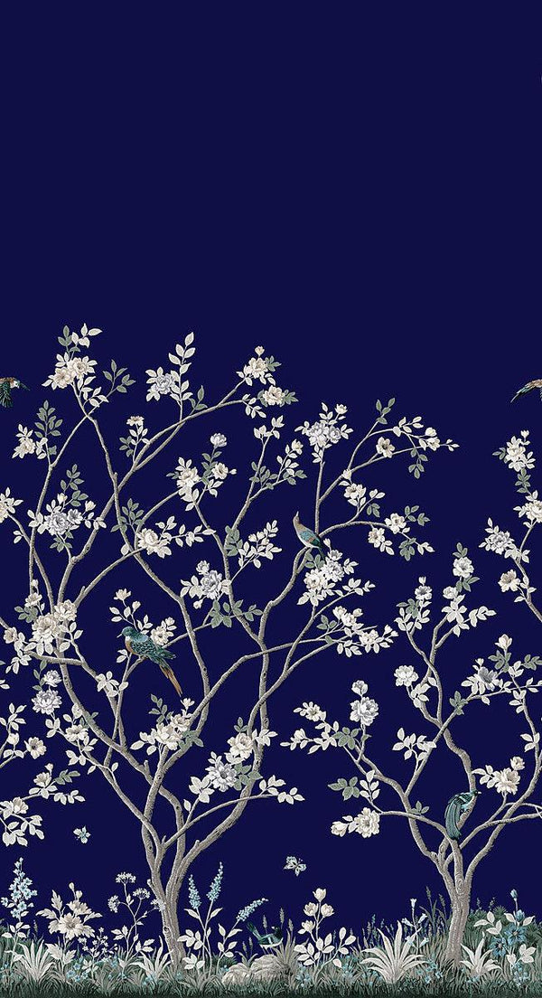 Wallpaper Lingering Garden Wall Mural // Navy