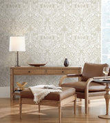 Wallpaper Lockwood Damask Wallpaper // Beige