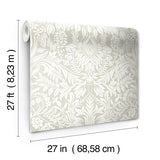 Wallpaper Lockwood Damask Wallpaper // Beige