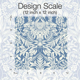 Wallpaper Lockwood Damask Wallpaper // Blue