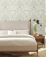 Wallpaper Lockwood Damask Wallpaper // Grey