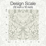 Wallpaper Lockwood Damask Wallpaper // Grey