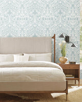 Wallpaper Lockwood Damask Wallpaper // Light Blue