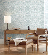 Wallpaper Lockwood Damask Wallpaper // Light Blue