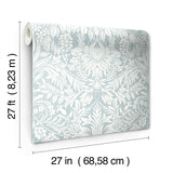 Wallpaper Lockwood Damask Wallpaper // Light Blue