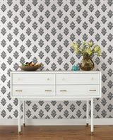 Wallpaper Lotus Motif Wallpaper // Black & White