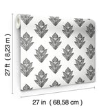 Wallpaper Lotus Motif Wallpaper // Black & White