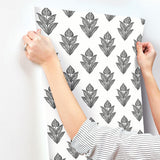 Wallpaper Lotus Motif Wallpaper // Black & White